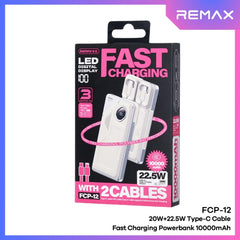 REMAX - FCP-12 10000mAh Fast Charging Cabled Power Bank ( PD20W+QC22.5W ) - Beige