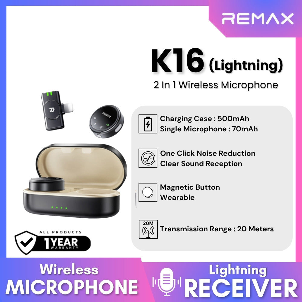 REMAX - K16 iPhone Magnetic Wireless Microphone