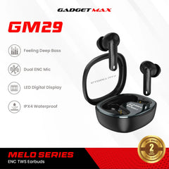 GADGET MAX GM29 Melo Series Bluetooth True Wireless Earbuds(Dual-Mic ENC) - Black