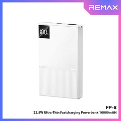 REMAX -  FP-8 10000mAh Ultra Thin Fast Charging Power Bank (PD20W+QC22.5W) - White