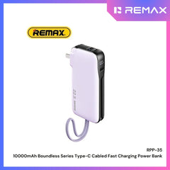 REMAX - RPP-35 10000mAh Boundless Series Fast Charging Cable Powerbank ( PD20W + QC22.5W ) - Purple
