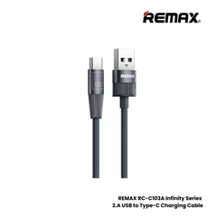 120W ( Type-C )-REMAX RC-C103A Infinity Series 120W USB to Type-C Fast Charging Data Cable - Blue