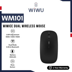 WIWU - WM101 Wimice Wireless Dual Mouse (2.4G+Bluetooth) - Black