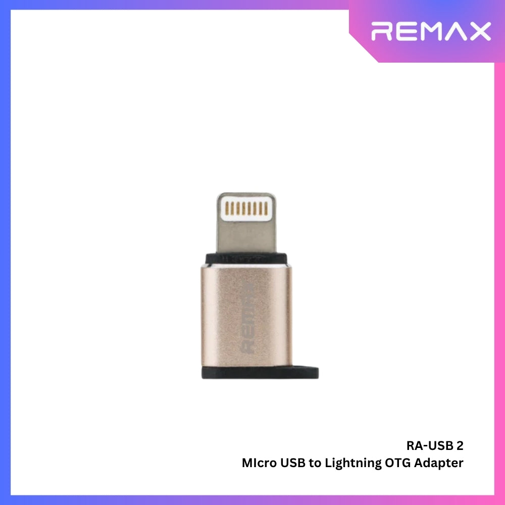 REMAX - RA-USB 2 Visual Micro Female To Lightning Adapter - Gold