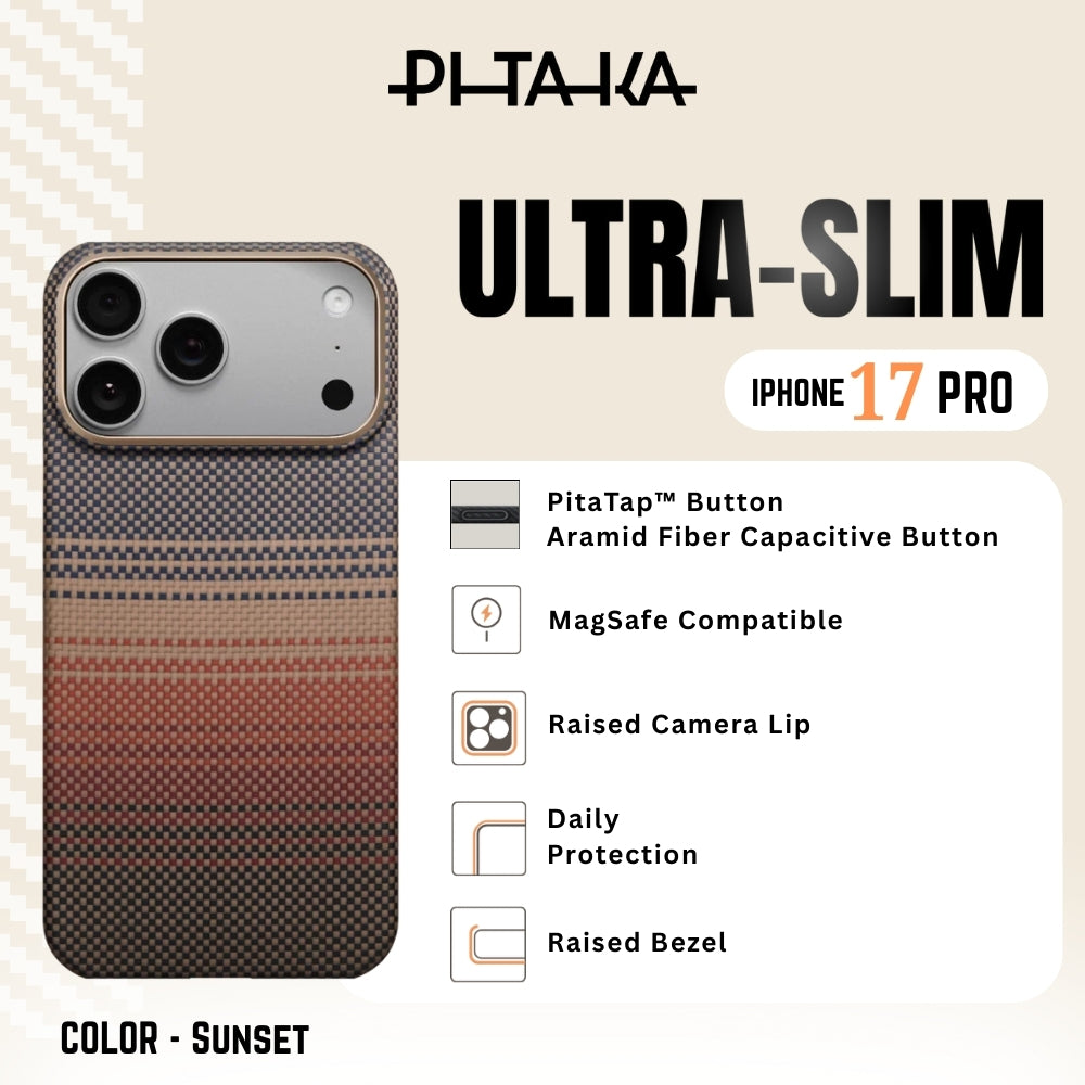 PITAKA - Ultra-Slim Case For iPhone 17 Pro - Sunset