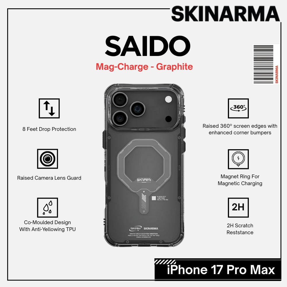 Skinarma - Saido Magsafe Case For iPhone 17 Pro Max - Graphite