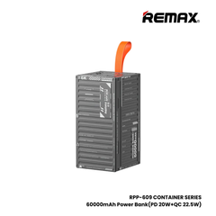 REMAX RPP-609 Container Series 60000mAh PD+QC Fast Charging Power Bank(PD 20W+QC 22.5W) - Grey