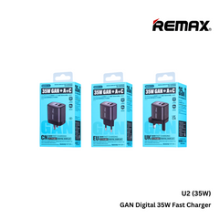 REMAX - U2 Digital PD+QC GAN Fast Charger ( 35W ) - Silver