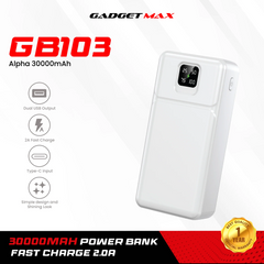 GADGET MAX - GB103 Alpha Series 30000mAh Power Bank - White