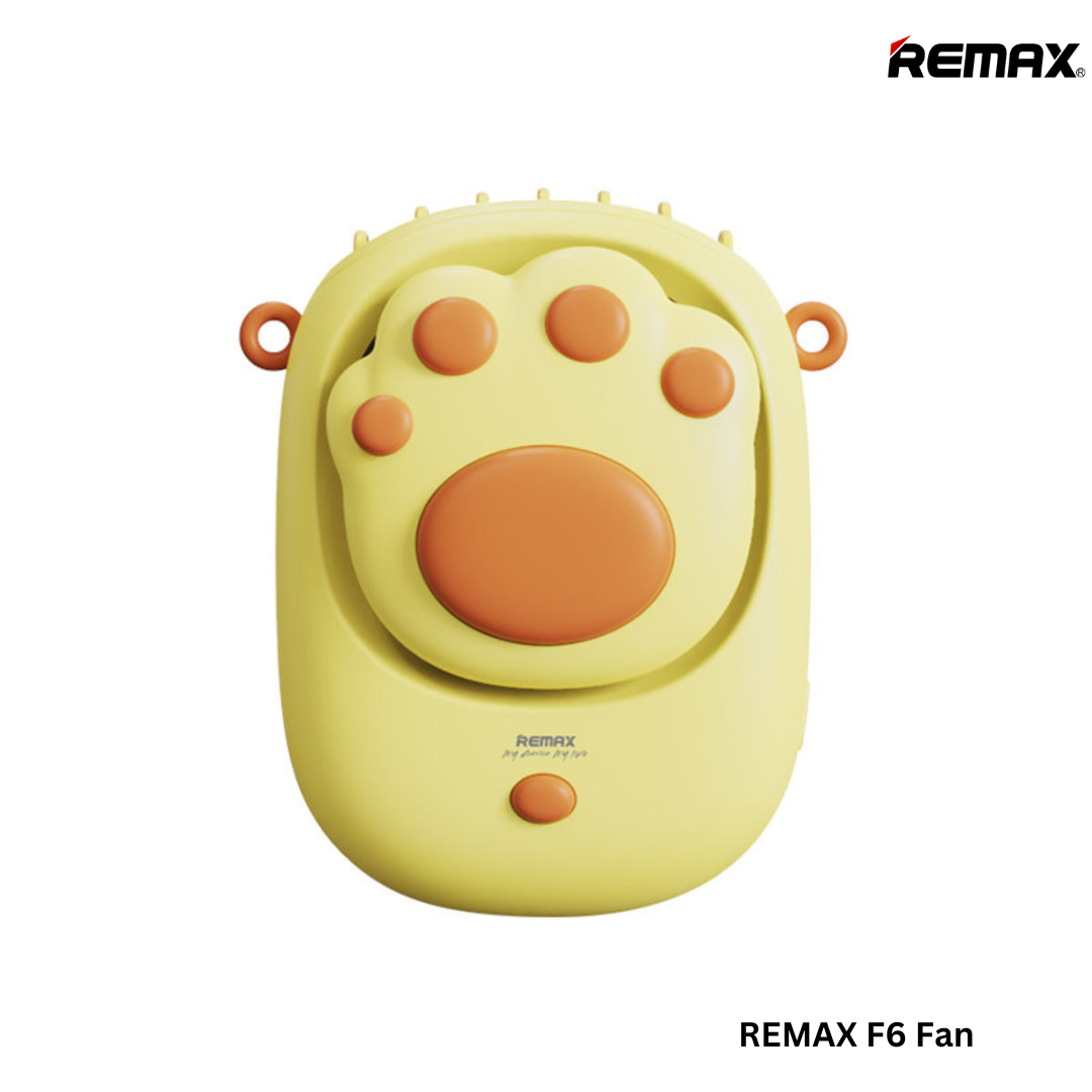 REMAX F6 Cat Claw Neckband Fan - Yellow