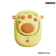 REMAX F6 Cat Claw Neckband Fan - Yellow