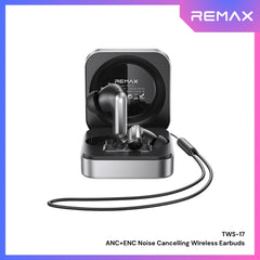 REMAX - TWS-17 ANC+ENC Dual Equalizer Noise Cancelling Bluetooth Wireless Earbuds - Black