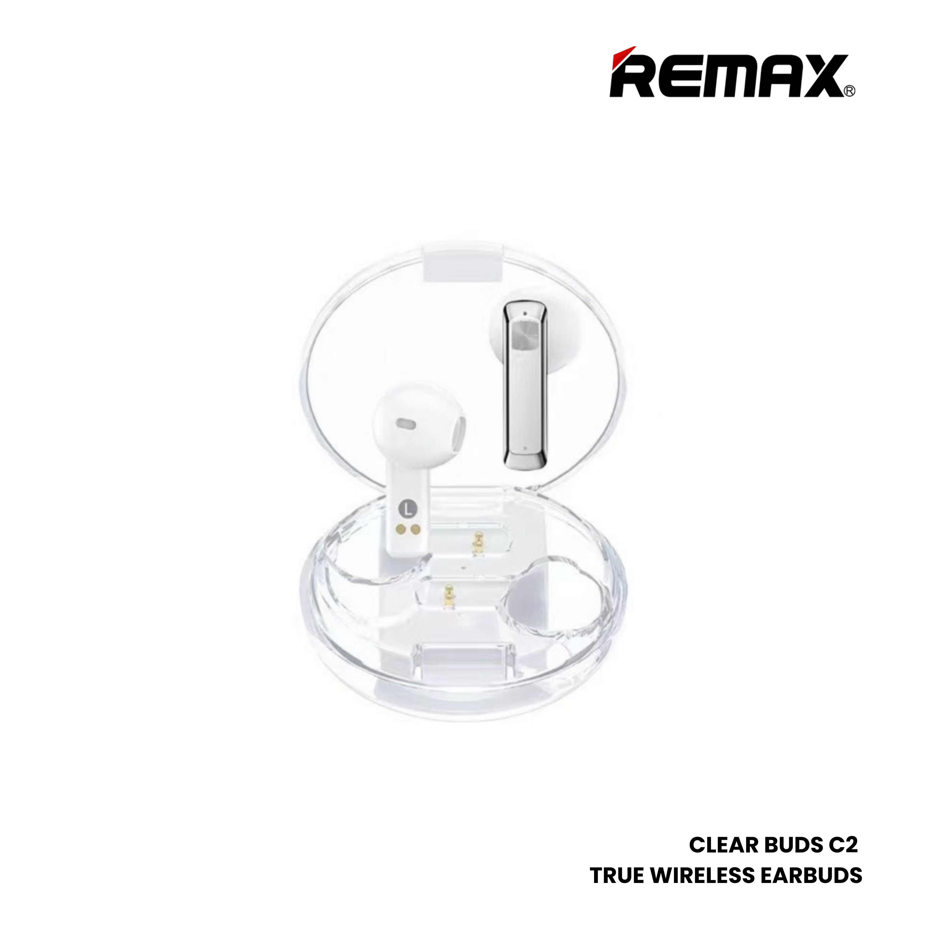 REMAX Clear Buds C2 linung Series ENC Wireless Bluetooth Earbuds - Black