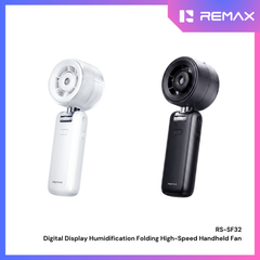 REMAX - RS-SF32 Digital Display Humidification Folding High-Speed Handheld fan - Black