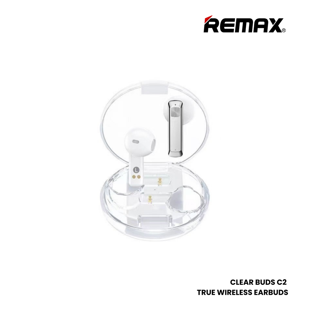 REMAX Clear Buds C2 linung Series ENC Wireless Bluetooth Earbuds - White