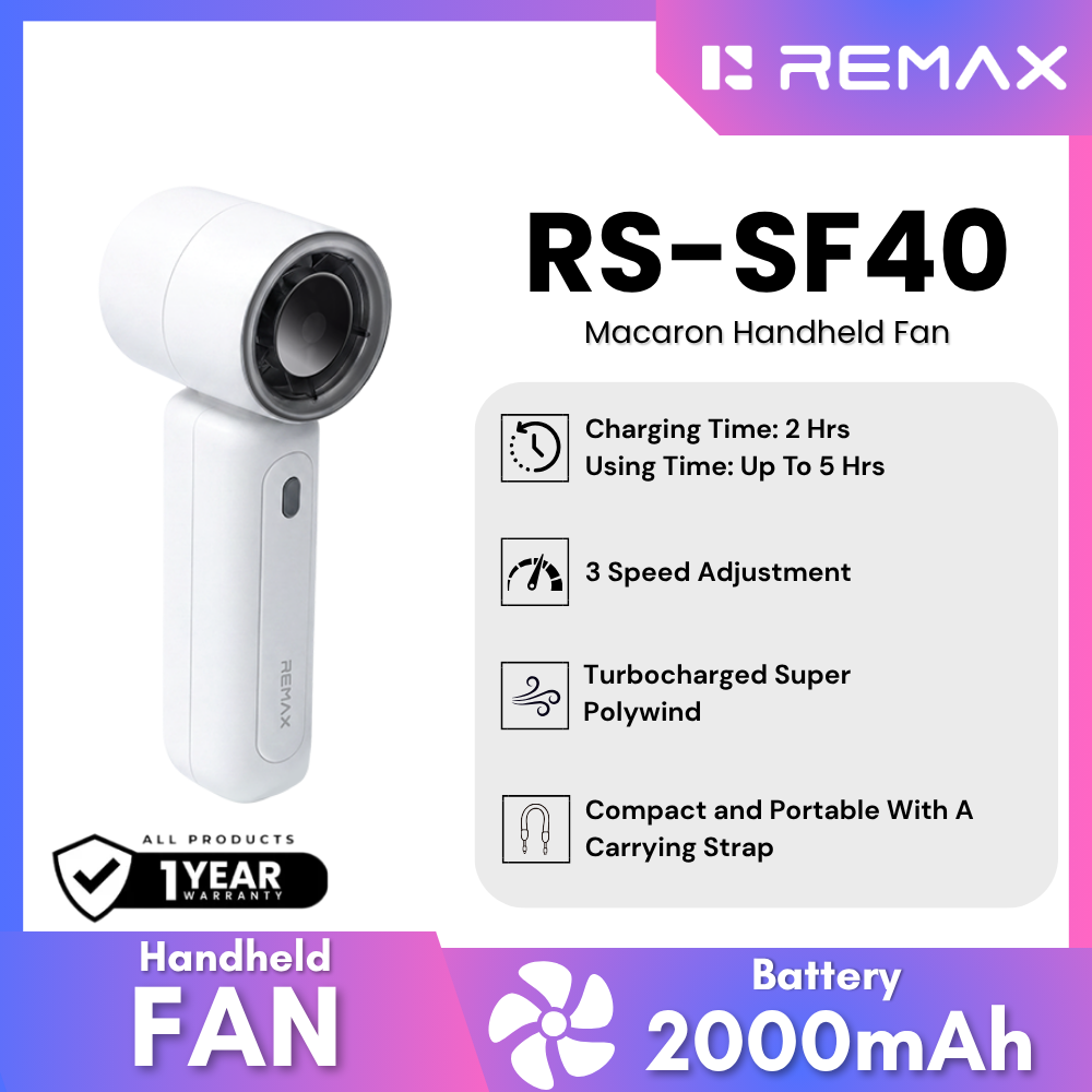 REMAX - RS-SF40 Macaron Handheld Fan - White