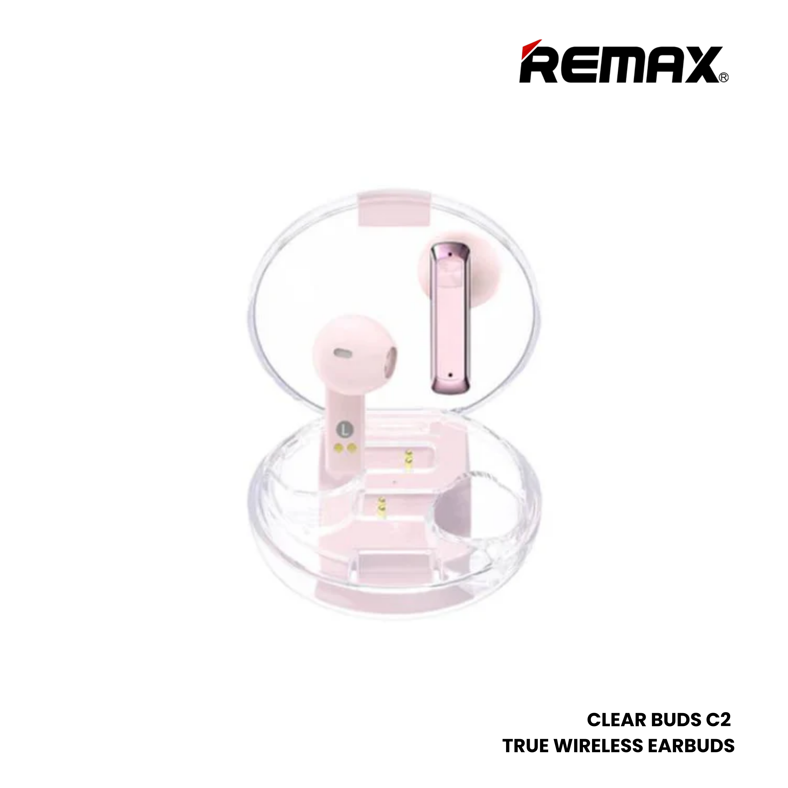 REMAX Clear Buds C2 linung Series ENC Wireless Bluetooth Earbuds - White