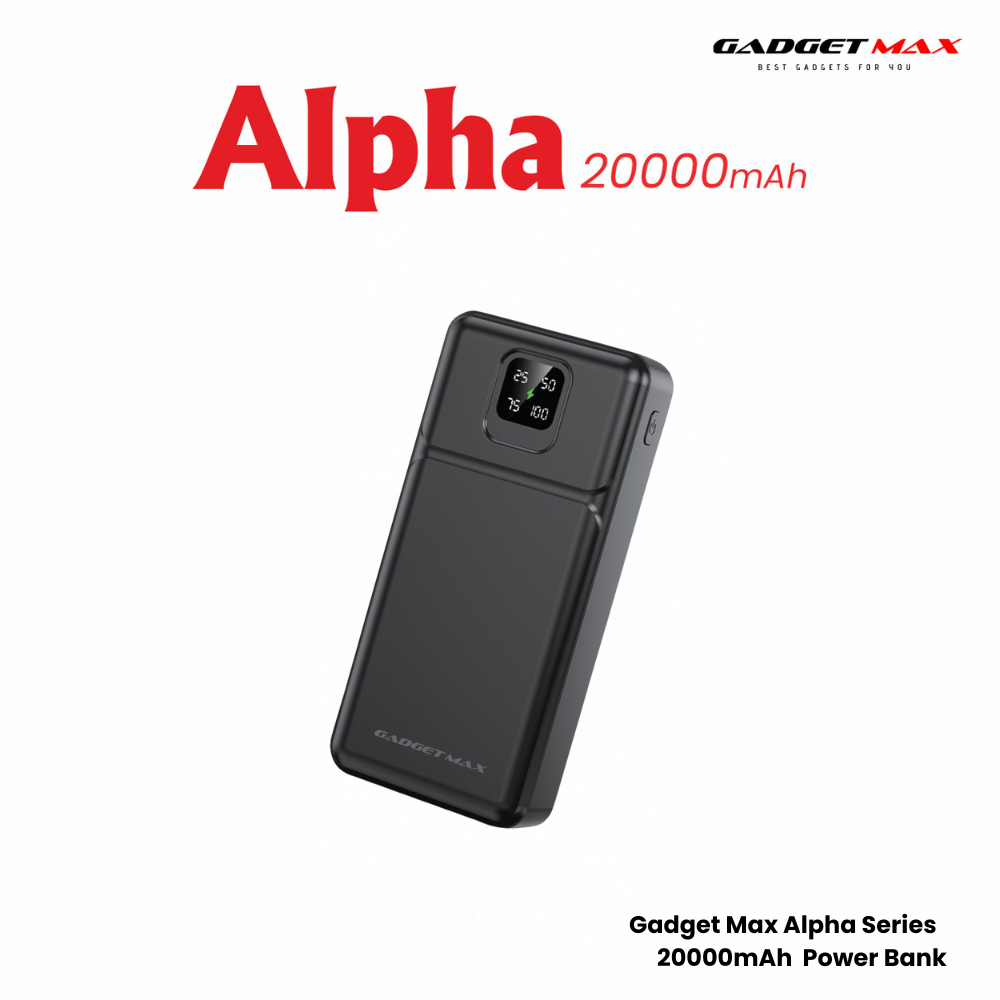 GADGET MAX GB102 Alpha Series 20000mAh Power Bank - Black