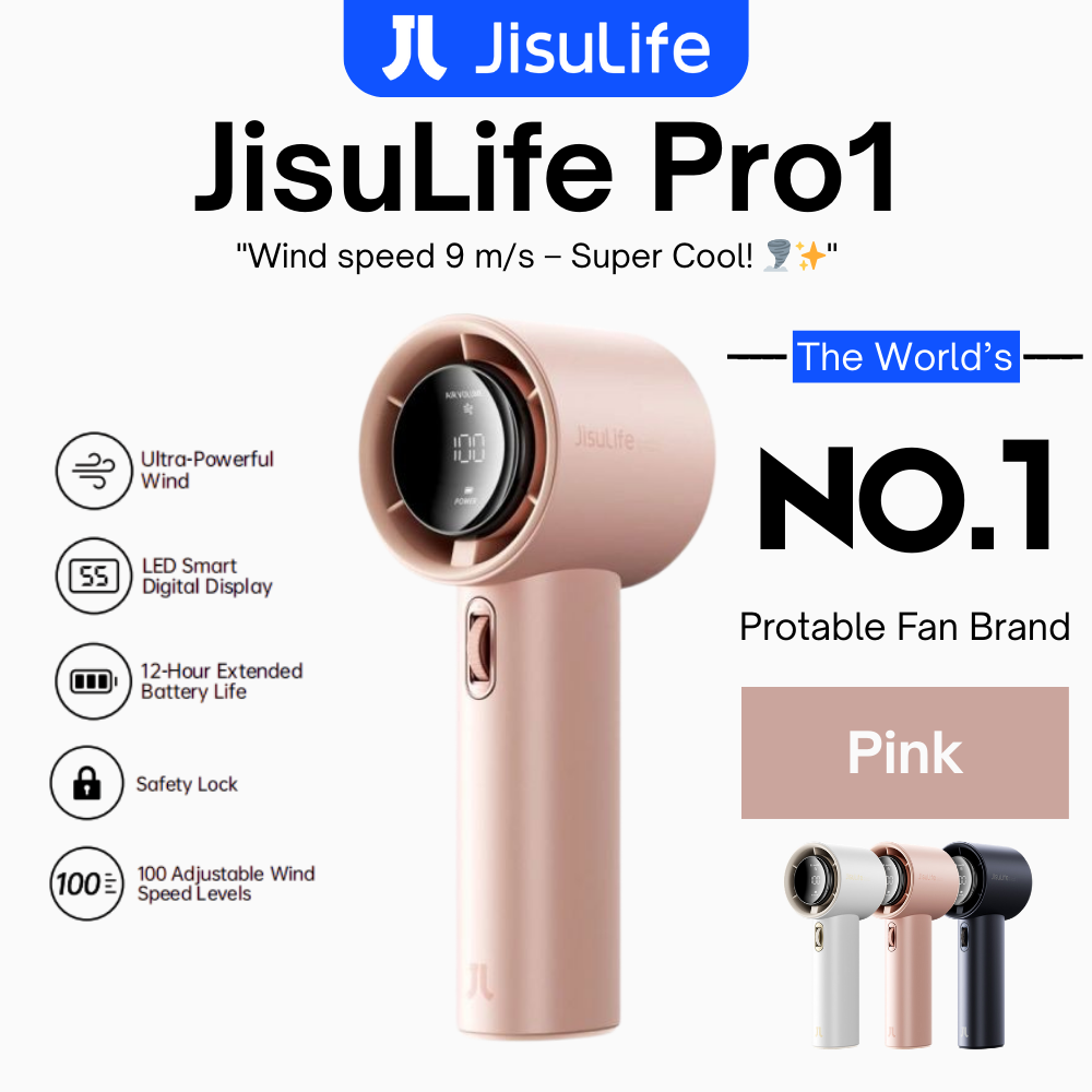 JisuLife - Handheld Fan Pro 1 ( 3600mAh ) - Pink