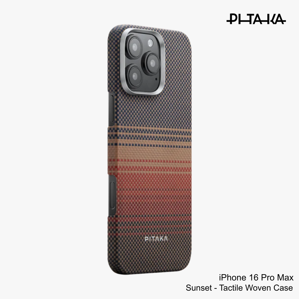 PITAKA - iPhone 16 Pro Max Case ( Sunset Moonrise Tactile Woven ) - Sunset