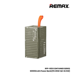 REMAX RPP-609 Container Series 60000mAh PD+QC Fast Charging Power Bank(PD 20W+QC 22.5W) - Green