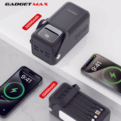 GADGET MAX - HP105 50000mAh Hyper Fast Charging Power Bank (20W+22.5W) - Gray