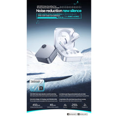 REMAX - TWS-17 ANC+ENC Dual Equalizer Noise Cancelling Bluetooth Wireless Earbuds - Silver