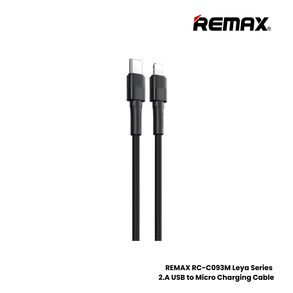 20W ( C to Lightning )-REMAX RC-C056 C-L Leya Series 20W Type-C to Lightning Fast Charging Data Cable - Black