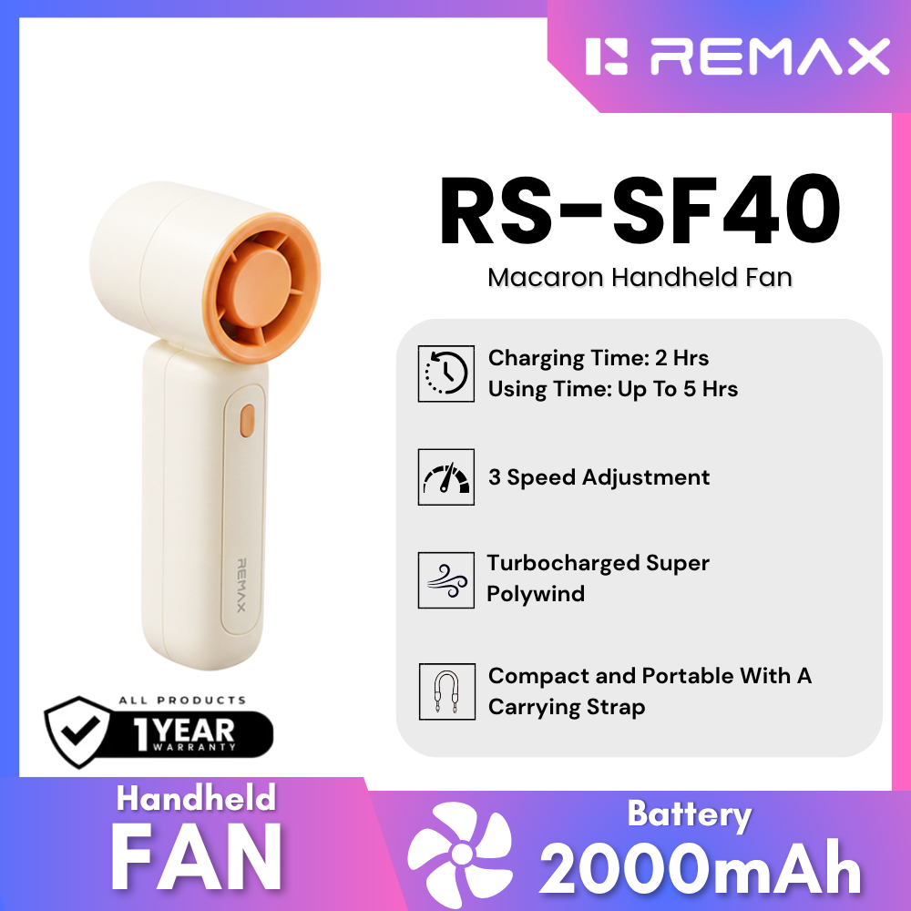 REMAX - RS-SF40 Macaron Handheld Fan - Orange