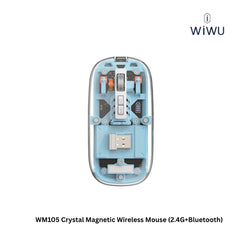 WIWU - WM105 Crystal Magnetic Wireless Mouse (2.4G + Bluetooth ) - Blue