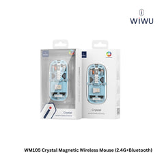 WIWU - WM105 Crystal Magnetic Wireless Mouse (2.4G + Bluetooth ) - Blue