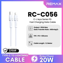 REMAX - RC-C056 C-L Leya Series Type-C to Lightning Fast Charging Data Cable (20W) - White