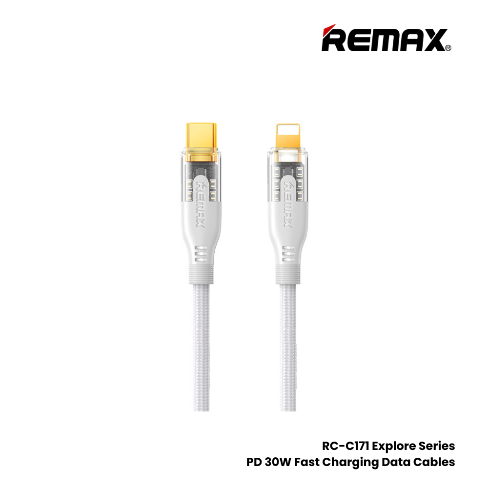 30W ( C to Lightning )-REMAX RC-C171 C-L Explore Series 30W Type-C to Lightning Fast Charging PD  Charging Data Cable - Black