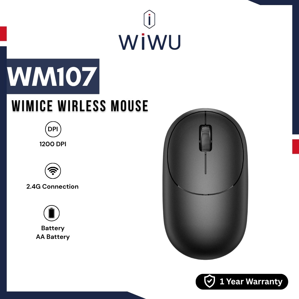 WIWU - WM107 Wimice Wireless Mouse (2.4G) - Black