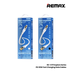 30W ( C to Lightning )-REMAX RC-C171 C-L Explore Series 30W Type-C to Lightning Fast Charging PD  Charging Data Cable - Black