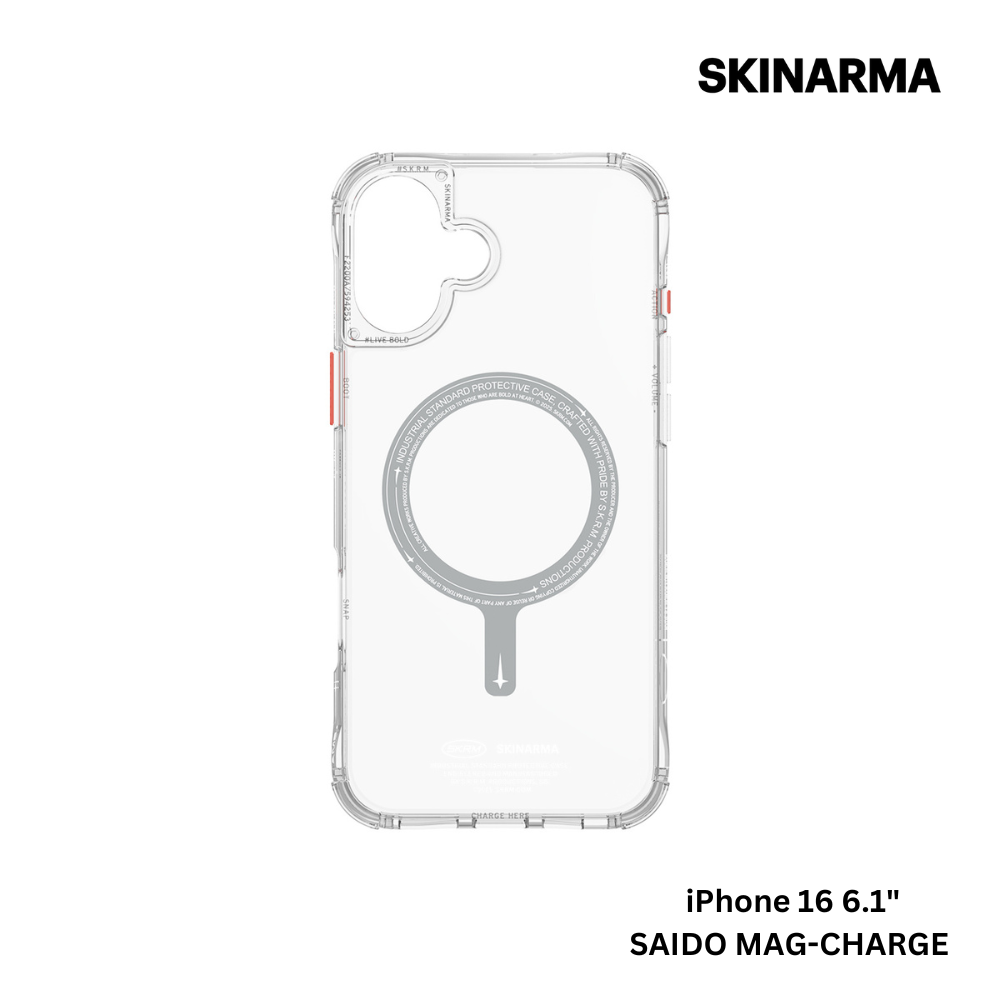 Skinarma iPhone 16 6.1" Saido Mag-Charge Case - Clear