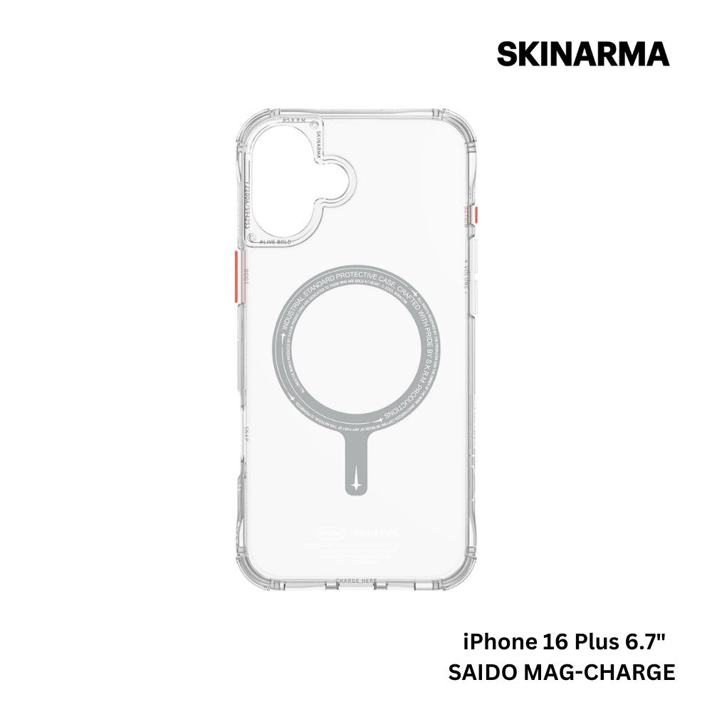 Skinarma iPhone 16 Plus 6.7" Saido Mag-Charge Case - Clear