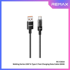 REMAX - RC-C161A A-C Walking Series USB to Type-C Fast Charging Data Cable ( 66W ) - Black