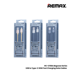 66W ( Type-C )-REMAX RC-C158A Bagcase Series 66W USB to Type-C Fast Charging Data Cable - Grey