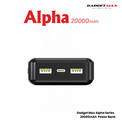 GADGET MAX GB102 Alpha Series 20000mAh Power Bank - Black