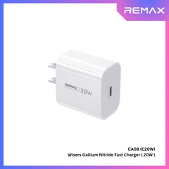 REMAX - CA08 (C20W) Wisers Gallium Nitride Fast Charger ( PD20W ) - White