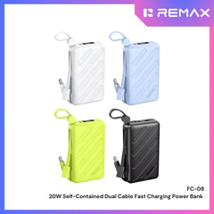 REMAX - FC-08 10000mAh Self-contained dual fast charging cable  Power bank ( PD20W) - Black