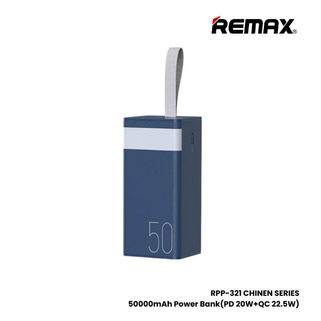 REMAX RPP-321 Chinen Series 50000mAh PD+QC Fast Charging Power Bank(PD 20W+QC 22.5W) - Blue