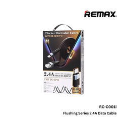 REMAX - RC-C001 A-L Flushing Series 2.4A Lightning Charging Data Cable - Black