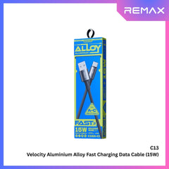 REMAX - C13A Velocity Aluminium Alloy USB To Type-C Fast Charging Data Cable (15W) - Black