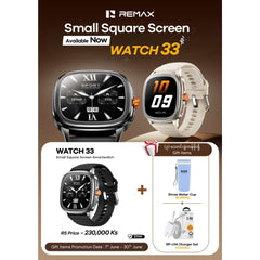 REMAX - Watch 33 Small Square Screen Smart Watch - Black