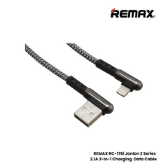 REMAX RC-176i Janlon 2 Series 2.1A USB to Lightning Charging Data Cable - Black