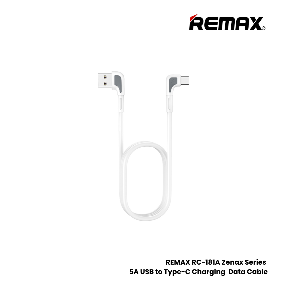 5A ( Type-C )-REMAX RC-181A Zenax Series 5A USB to Type-C Fast Charging Data Cable - White