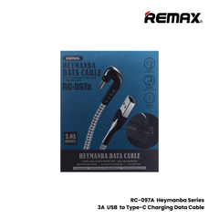 3A ( Type-C )-REMAX RC-097A Heymanba Series 3A USB to Type-C Charging Data Cable - Black