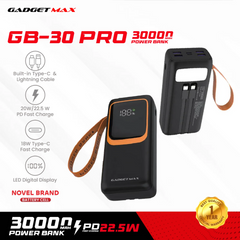 GADGET MAX GB-30 Pro 30000mAh PD+QC Fast Charging Power Bank(PD 20W+QC 22.5W) - Black